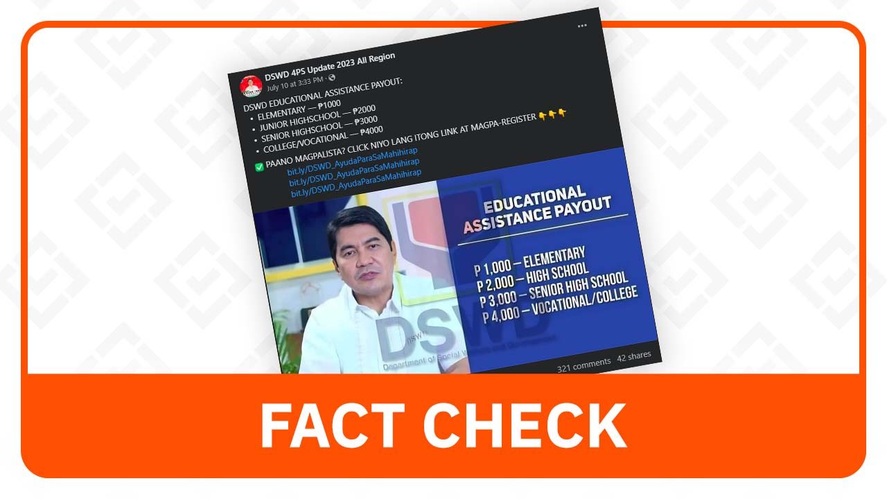 FACT CHECK: Online DSWD page linking to aid form for education is fake