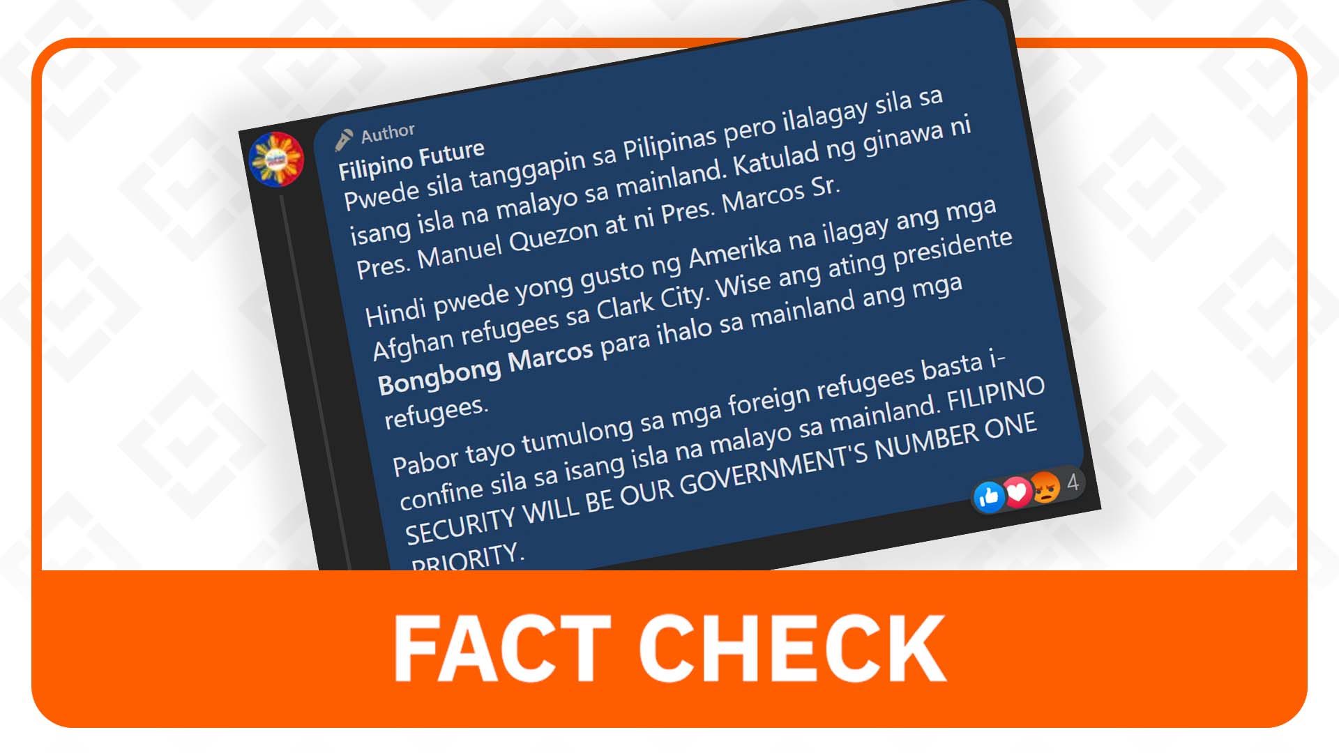 FACT CHECK: Quezon, Marcos hosted refugees in PH mainland