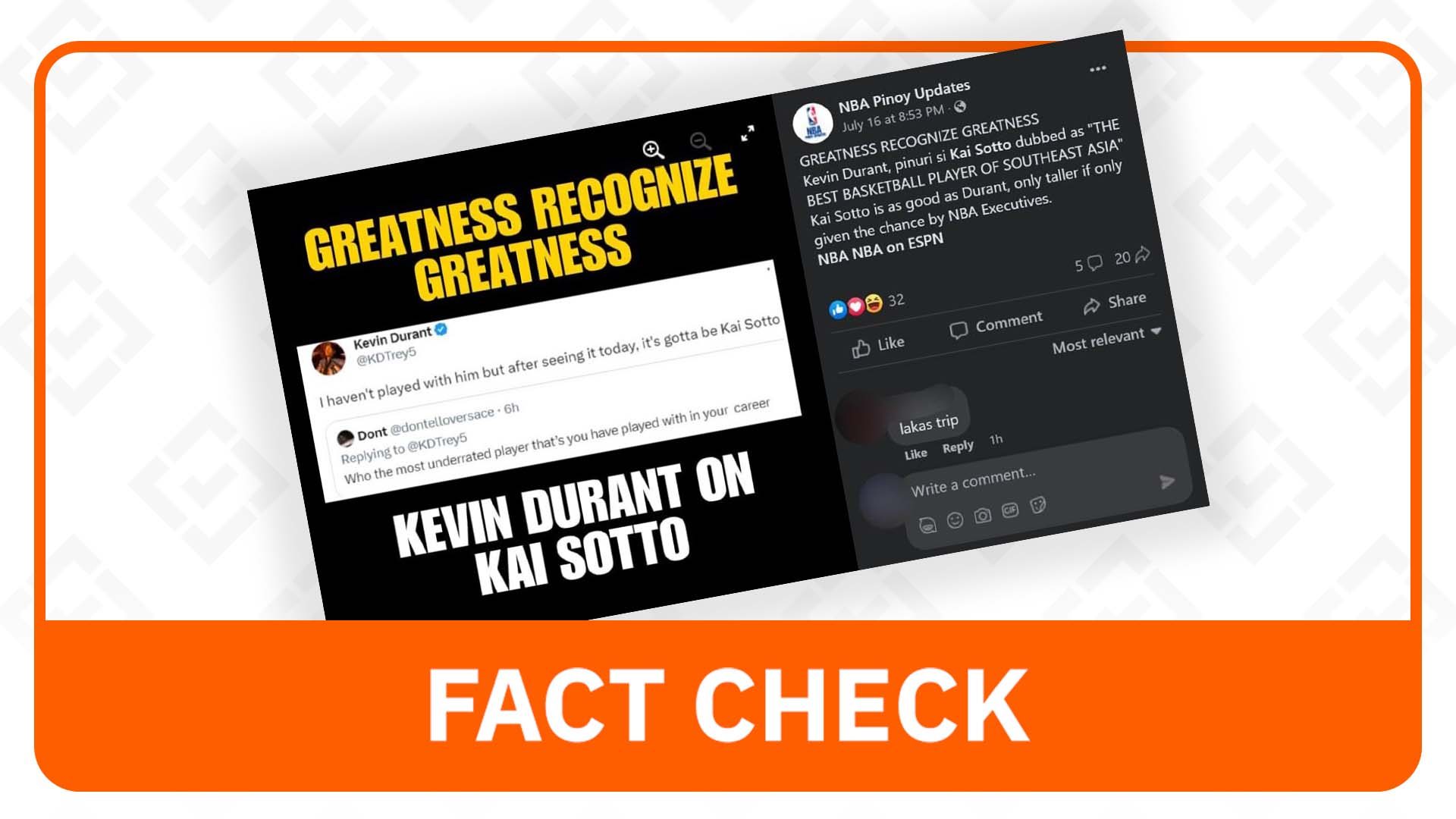 FACT CHECK: Supposed Kevin Durant tweet commending Kai Sotto is fake
