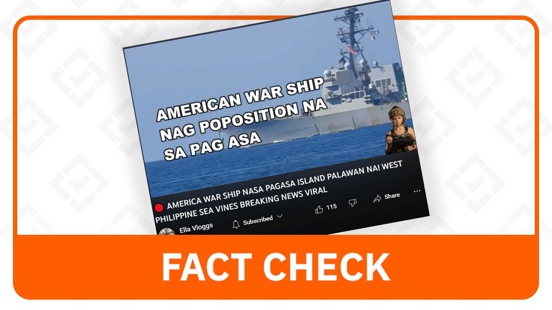 FACT CHECK: Video shows US ship in Mediterranean Sea, not Pag-asa Island