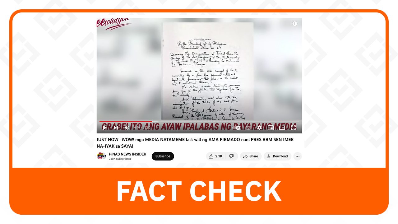FACT CHECK: No mention of freeing farmers from debt in Marcos’ last will