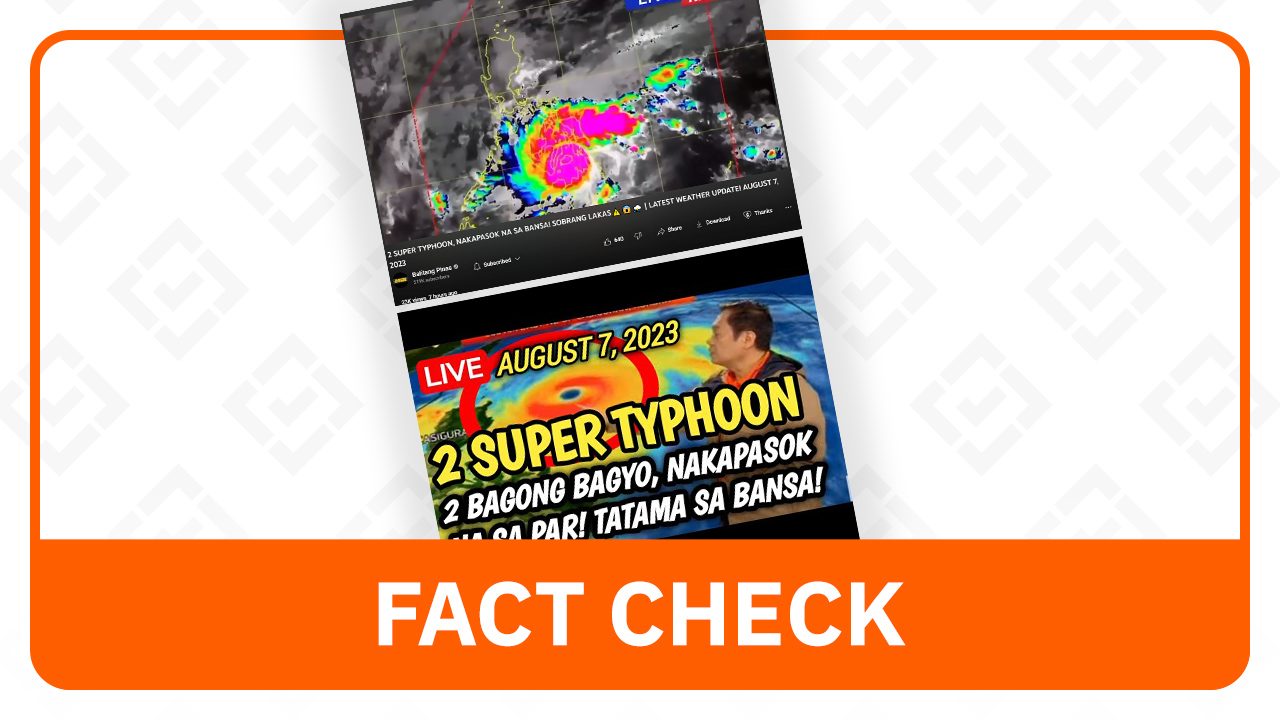 FACT CHECK: No super typhoons in PH Area of Responsibility so far in August