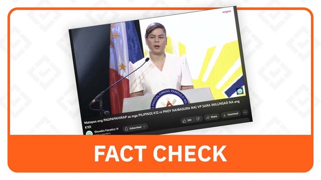FACT CHECK: Revised K-10 curriculum is part of K to 12 program