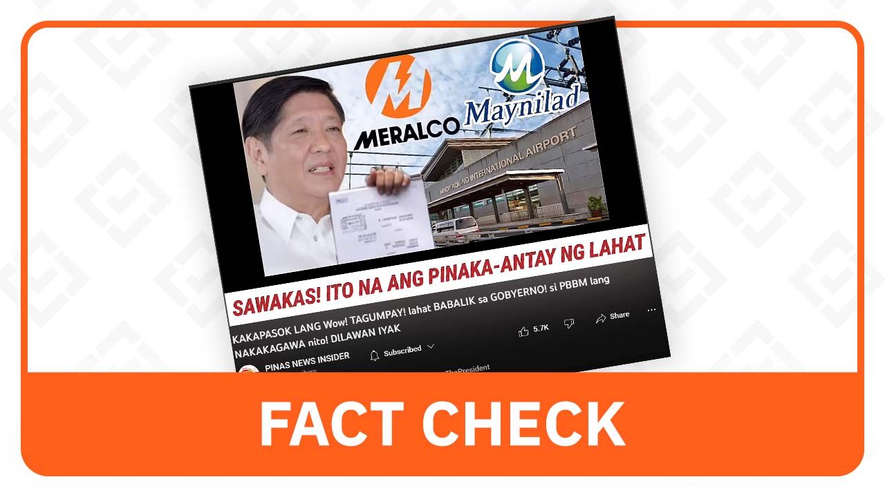 FACT CHECK: Meralco and Maynilad not under gov’t control
