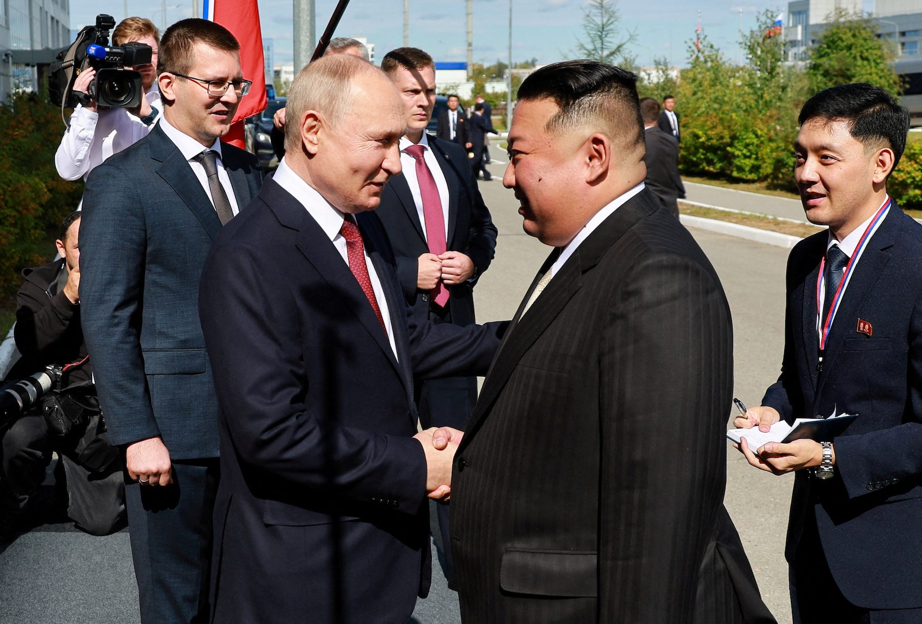 North Korea’s Kim meets Putin as missiles launched from Pyongyang