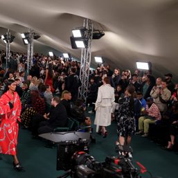 Burberry’s London runway show dominated by padded bags and blue-soled heels