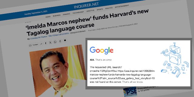 NUJP flags Inquirer.net removal of article on Romualdez’s supposed Harvard donation