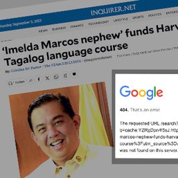 Inquirer.net takes down story on Martin Romualdez’s reported funding of Tagalog course in Harvard
