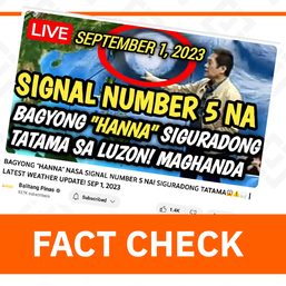 FACT CHECK: Hindi super typhoon ang bagyong Hanna, walang Signal No. 5