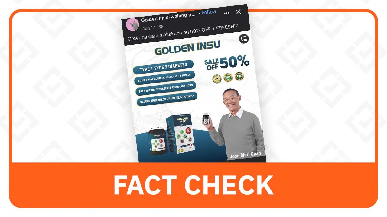 FACT CHECK: Jose Mari Chan denies endorsing ‘diabetes cure’ Golden Insu