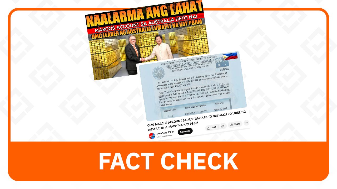 FACT CHECK: No such thing as Marcos gold account in Australia