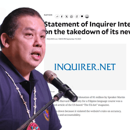 Inquirer.net defends takedown of Romualdez Harvard donation story
