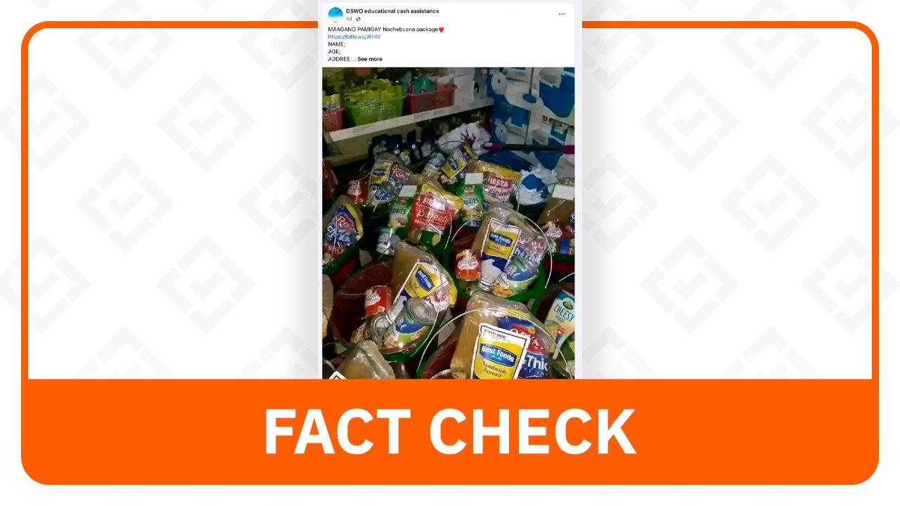 FACT CHECK: DSWD has no Noche Buena giveaways