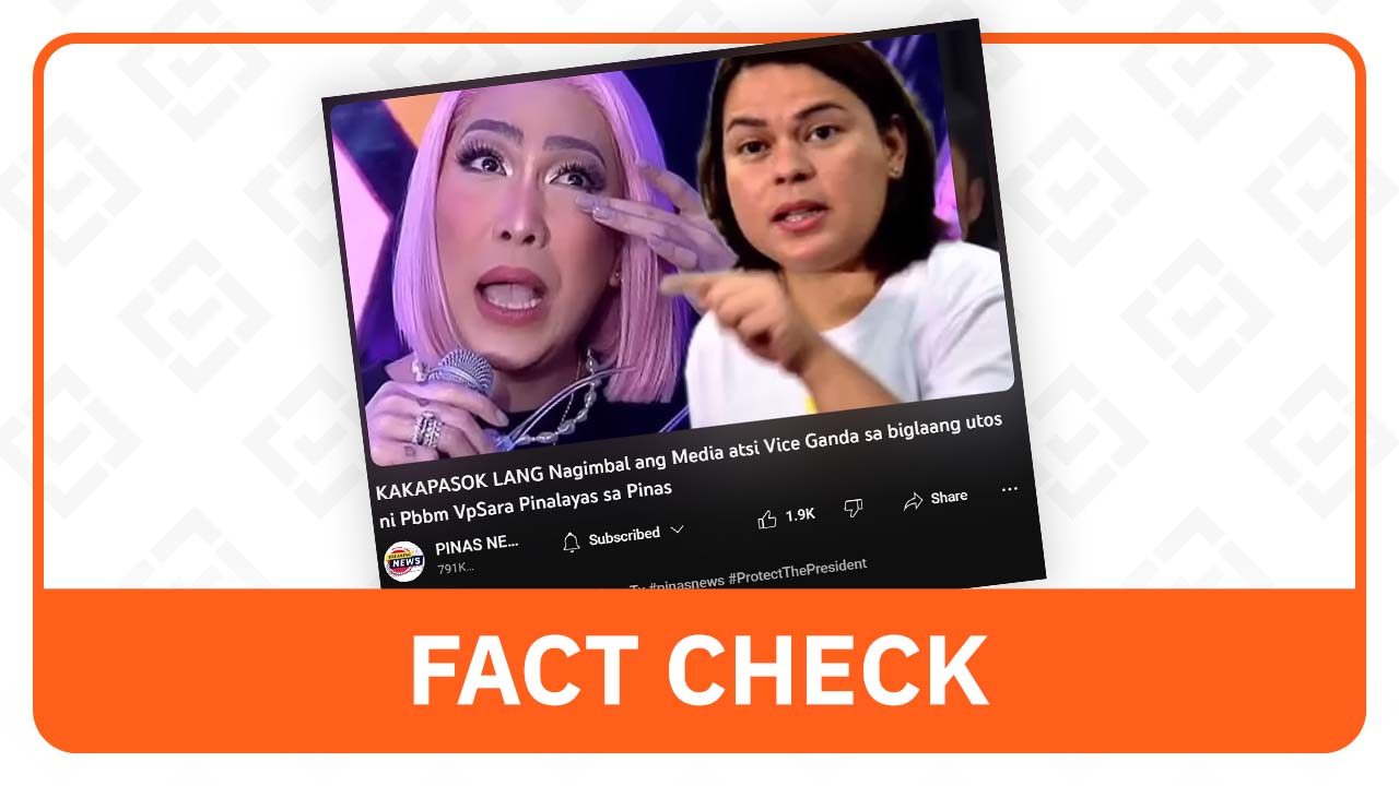 FACT CHECK: No Marcos-Duterte order for Vice Ganda to leave the country