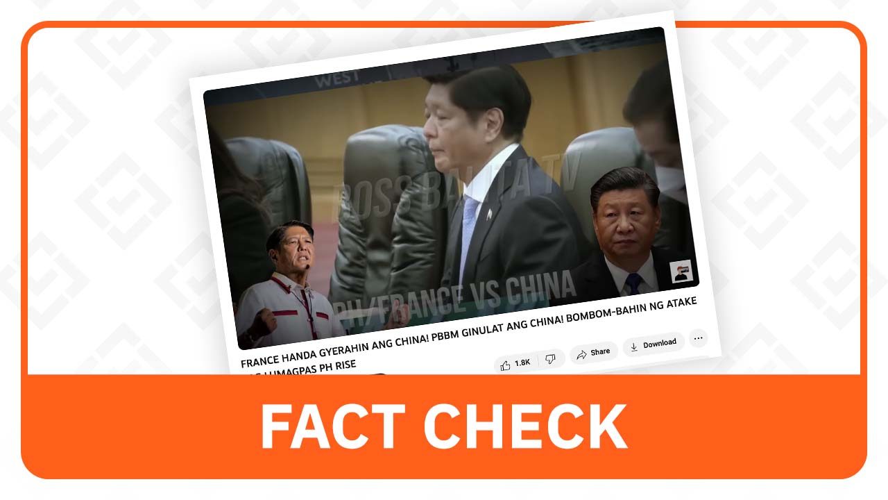 FACT CHECK: Marcos did not confront China over coral reef destruction