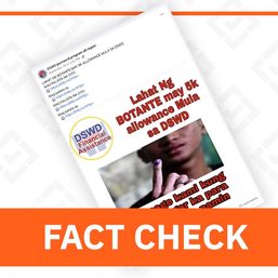 FACT CHECK: No P5,000 allowance for registered voters – DSWD