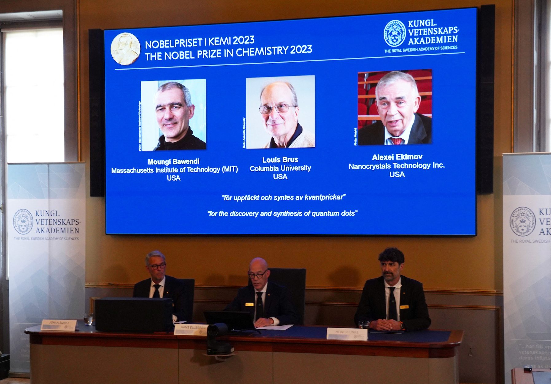 Nobel Chemistry prize awarded for ‘quantum dots’ that bring colored light to screens