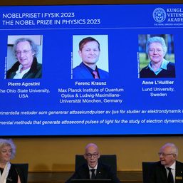 Nobel physics prize goes to trio who lit up secrets of the atom