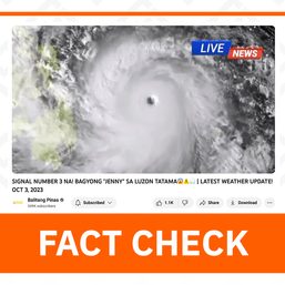 FACT CHECK: Signal No. 2 is the highest wind signal for Typhoon Jenny as of 5 pm, October 3