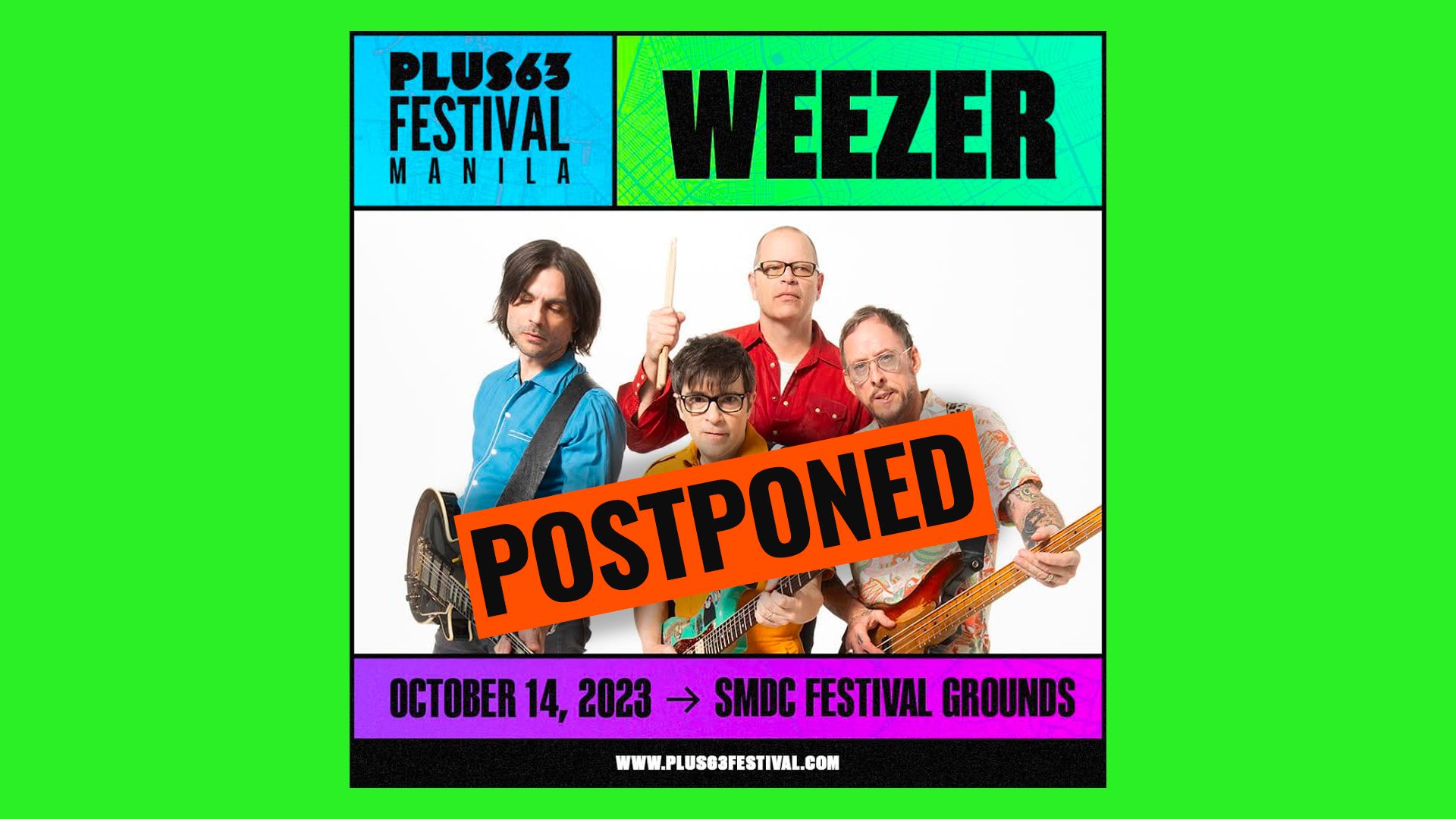 Sorry, Weezer fans – Plus63 Festival Manila 2023 is postponed
