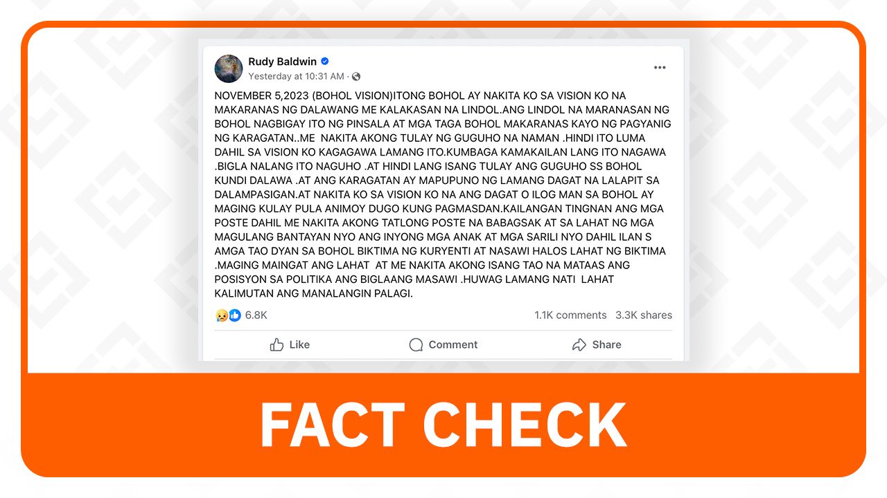FACT CHECK: No prediction of two earthquakes to hit Bohol