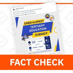 FACT CHECK: Education subsidy application links not from CHED-UniFAST
