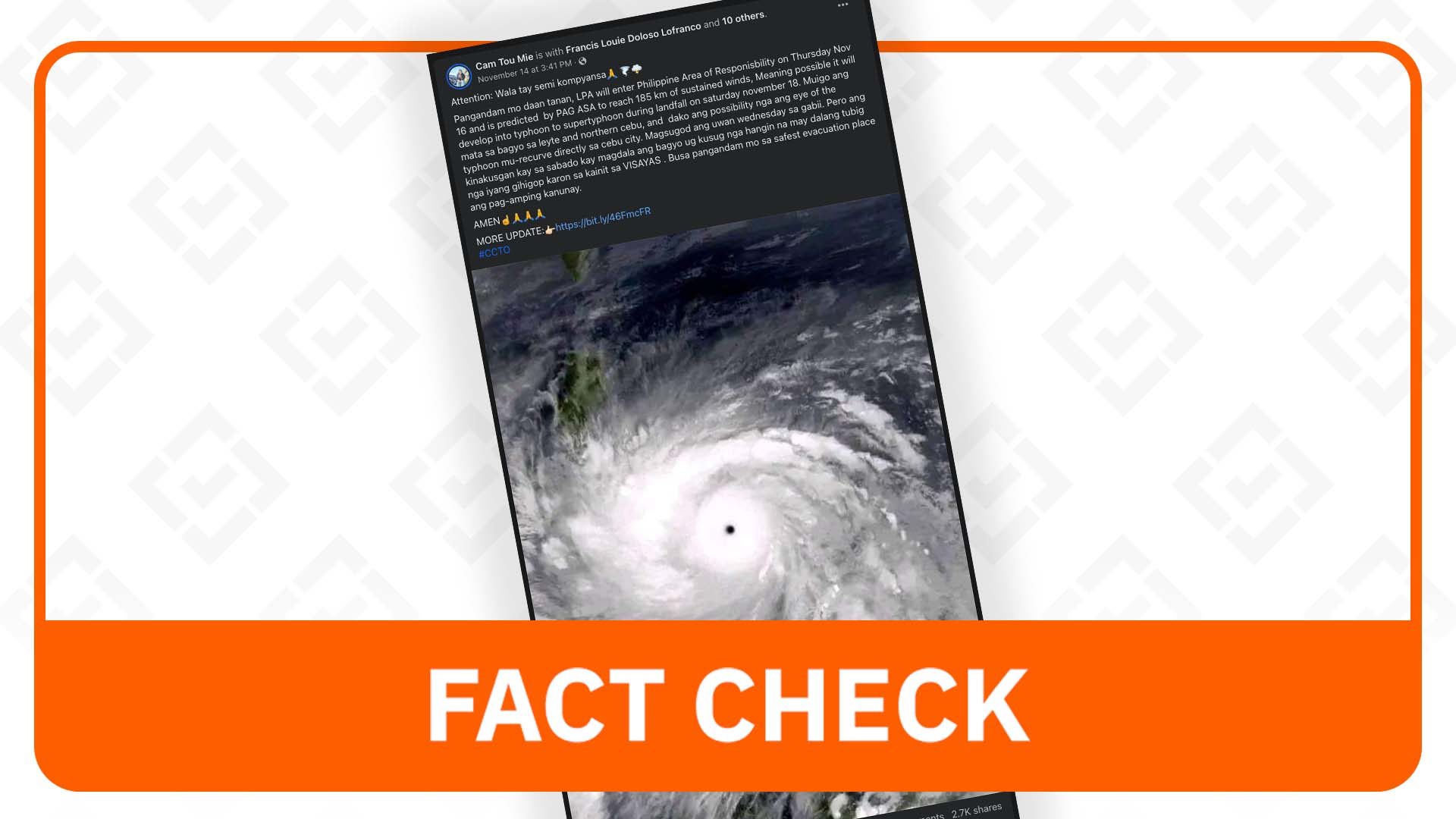 FACT CHECK: No reports of LPA turning into super typhoon up until November 16