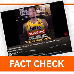FACT CHECK: Kai Sotto did not sign $2-million contract with Los Angeles Lakers