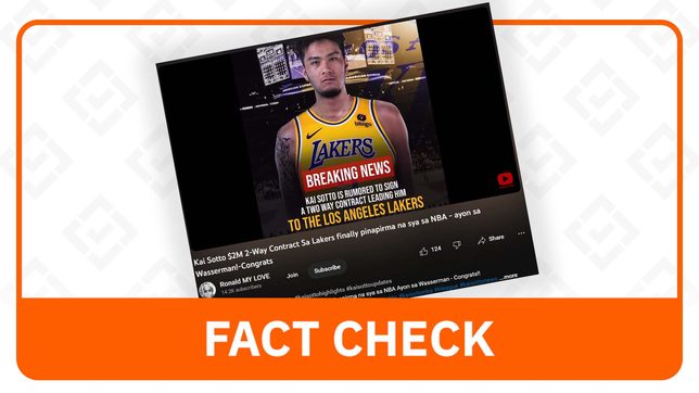 FACT CHECK: Kai Sotto did not sign $2-million contract with Los Angeles Lakers