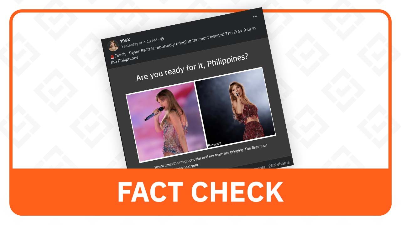 FACT CHECK: No confirmation of Philippine dates for Taylor Swift’s ‘Eras Tour’