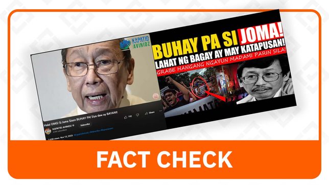 FACT CHECK: CPP founder Joma Sison is already dead, contrary to claims