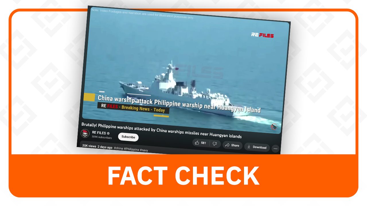 FACT CHECK: No missiles fired by China at PH ships near Scarborough Shoal