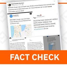 FACT CHECK: Posts falsely claim Palestine ‘removed’ from Google, Apple maps