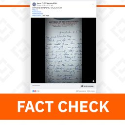 FACT CHECK: Ferdinand E. Marcos’ ‘Wonder Boy letter’ has dubious details