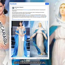 Is Miss Nicaragua’s evening gown ‘inspired by the Virgin Mary’?