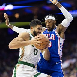 Missing pair of stars, Celtics still sink Sixers