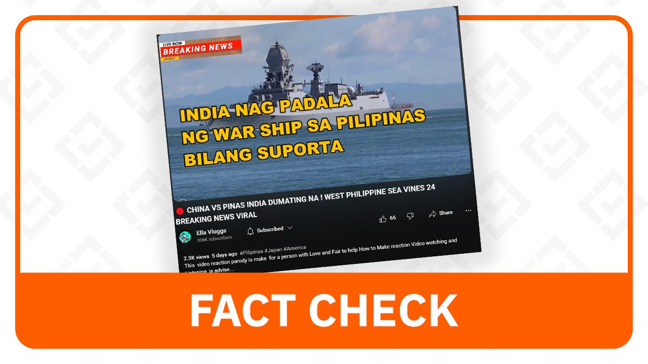 FACT CHECK: Video shows Indian navy ship in New Zealand, not in PH