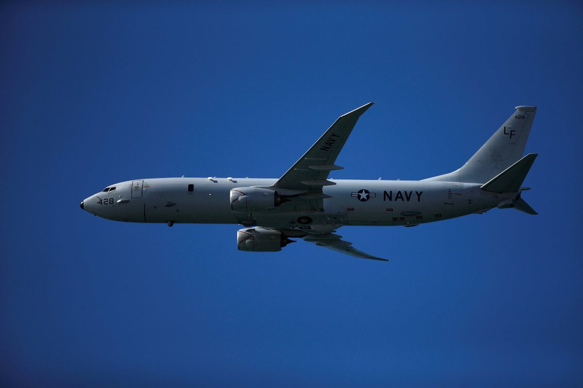 US Navy patrol plane flies over sensitive Taiwan Strait