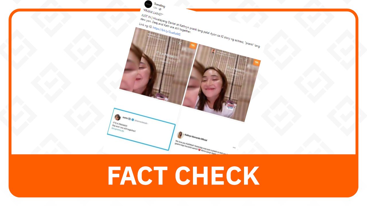 FACT CHECK: Post falsely claims KathNiel breakup is just a ‘prank’