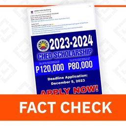 FACT CHECK: Link for CHED scholarship program posted by fake DSWD page