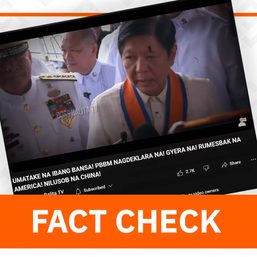FACT CHECK: No Marcos declaration of war vs China over West PH Sea incidents