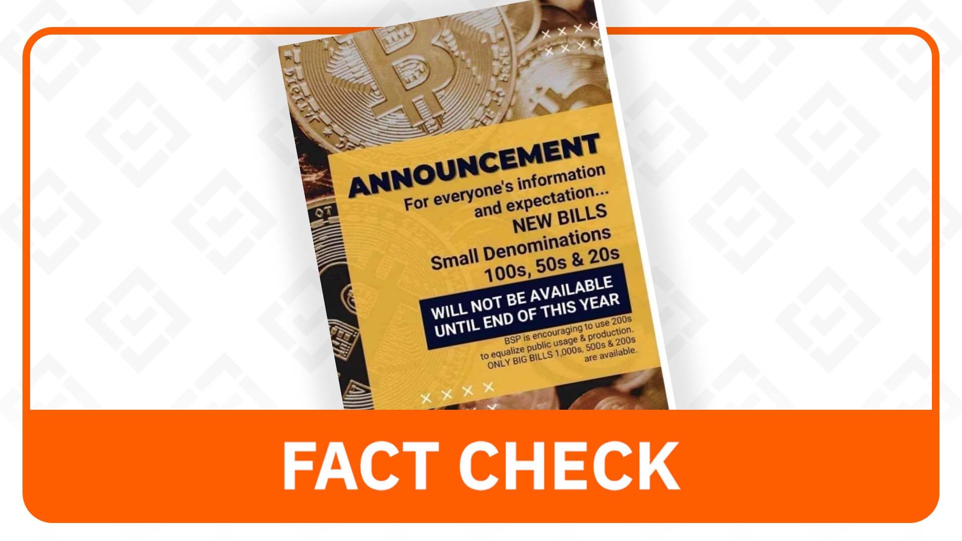 FACT CHECK: BSP still issuing fresh banknotes, small denomination bills
