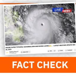 FACT CHECK: No super typhoon monitored in PH Area of Responsibility up until December 26