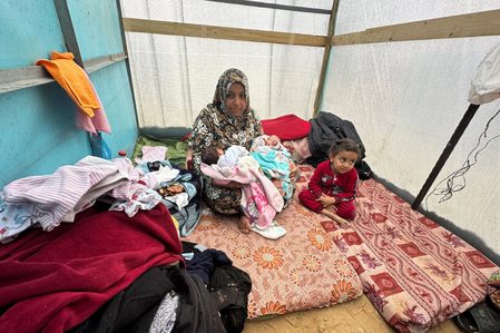 Unwashed and underfed, babies born into Gaza war face hardship in tents