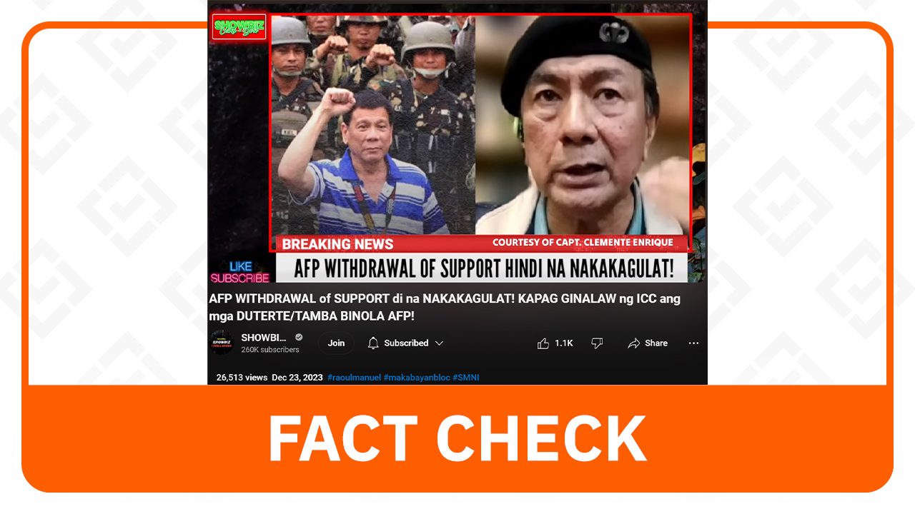 FACT CHECK: AFP denies withdrawing support for Marcos government