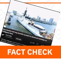 FACT CHECK: No new warships donated by US to PH