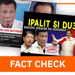 FACT CHECK: Ex-president Duterte not appointed House speaker