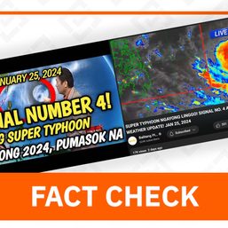 FACT CHECK: No super typhoon expected in PH up until January 28