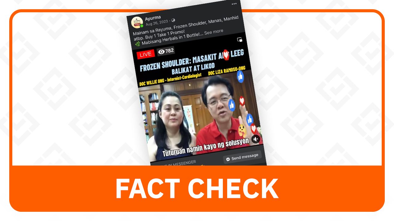 FACT CHECK: Doc Willie Ong doesn’t endorse Ayurma Healing Oil