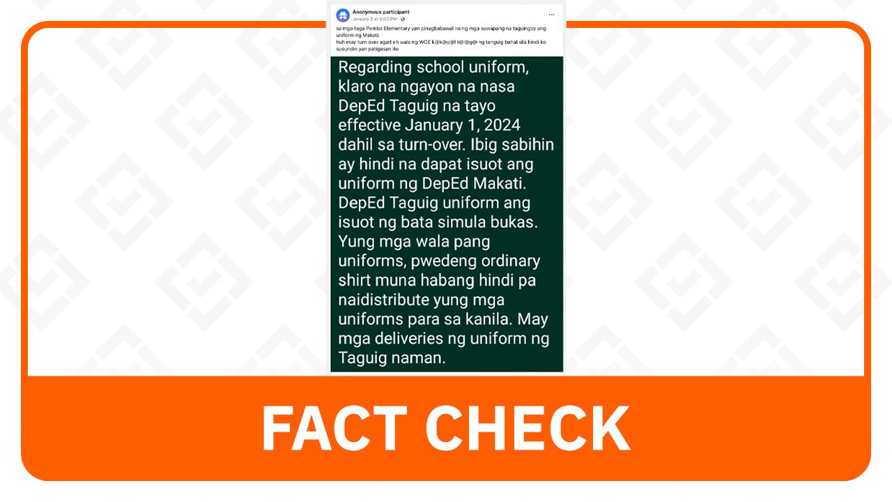 FACT CHECK: EMBO public school students can still wear Makati uniforms 